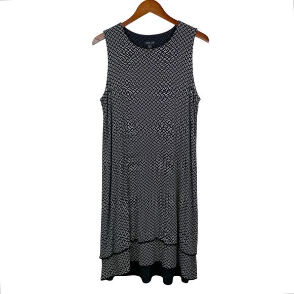 J Jill Wearever Collection Dress Sleeveless Layered Black Shift Women's M Tall - Picture 1 of 7